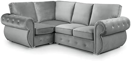 Honeypot - Sofa - Belfast - Fullback - 4 Seater - 3 Seater - 2 Seater - Armchair - Swivel Chair - Corner Sofa - Footstool - Plush Grey - Beige (2C1 Left Hand Corner, Beige)