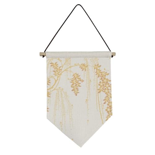 Drapeau en toile de décoration suspendre PaintingJ fleurs jaune japonais kakemono mural