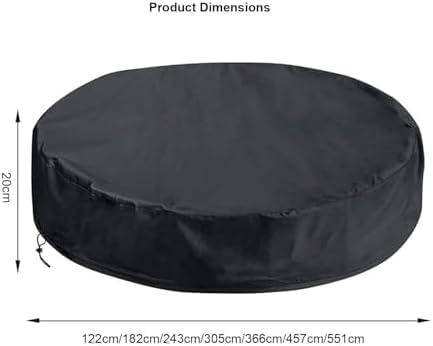 Funda redonda para spa con cordón, protector de bañera de hidromasaje resistente a la intemperie para uso en exteriores (182 x 20 cm)