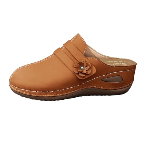 Sandales avec fleurs femme finitions cuir synthétique chic