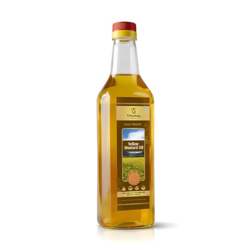 Image of Telashay Cold Pressed Yellow Mustard Oil | 100% Pure, Natural & Unfiltered | Cooking, Pickles & Health | Omega-3 Rich | (250ml)