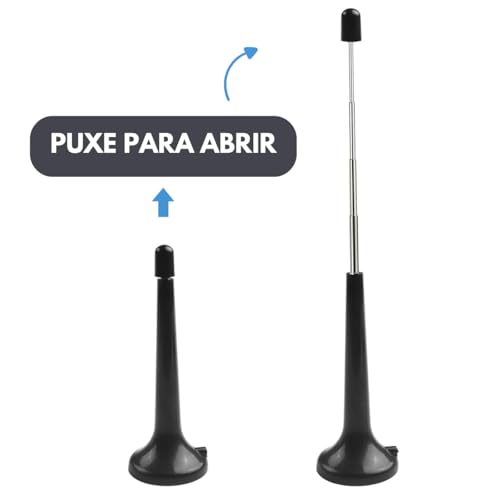 Antena TV Digital Interna Amplificada Full HD 4K Cabo Com 5 Metros HDTV Digital, Resistência Solar e