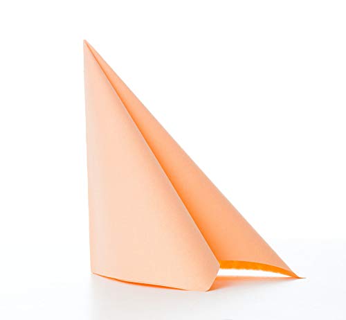 AROBA 50 Stück Airlaid Servietten 40x40 cm - Stoffähnliche Einweg Tischservietten - Hochwertige Dekorative Servietten für Hochzeit Events Hotels Restaurants - Pfirsich