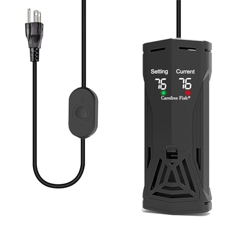 Image of Carefree Fish 200 /300 /500 /800W Aquarium PTC Ceramic Heater Dual Independent Chips Dual Overheat Protection Dual Water Level Sensors for Freshwater and Saltwater No Cooking Fish