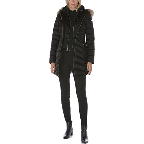 LAUNDRY BY SHELLI SEGAL Women's 3/4 Puffer With Detachable Faux