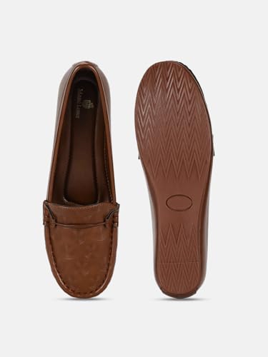 Image of Marc Loire Women Comfortable Textured Wedge Loafer Shoes Casual & Formal Footwear