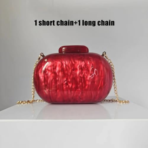 Image of Acrylic Bubble Bag Luxury Marble Clutch Evening Purses for Women Glitter Handbag for Wedding Party Prom