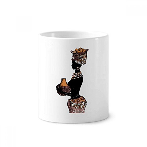 Mug Blanc 350 ml Afrique Primitive Céramique Noire à Dents