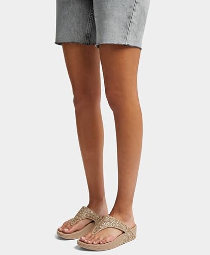 Image of FitFlop Lulu Multi-Tonal Glitter Toe-Post Sandals