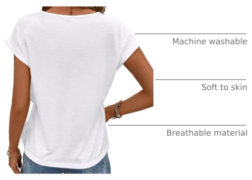 Image of Bliwov Womens Tops Lace Cap Sleeve T Shirts,Cute Trendy Casual,Beach Vacation Outfits,Summer Spring Fashion Clothes