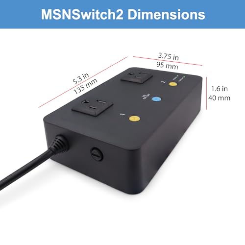 MSNSwitch2 Internet Enabled IP Remote Power Switch with Reboot - Control via Smartphone App, Cloud Service, Web Browser or API - 2 Independent AC Power Outlets (Model UIS-722b)