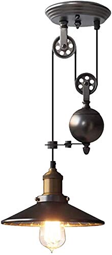 Lustre suspension industrielle noire E27 réglable pour salon et loft