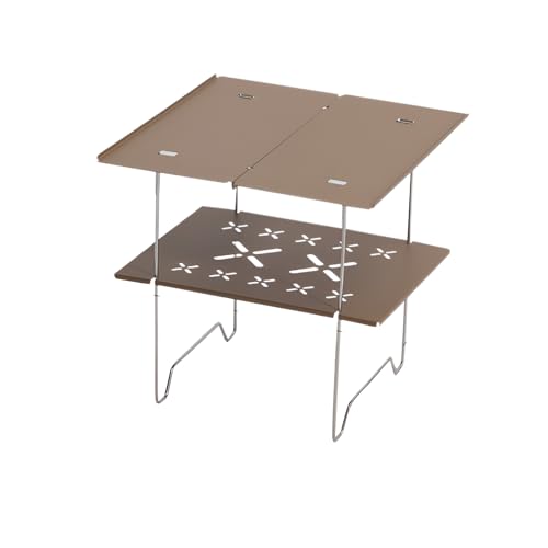 [qiukala]キャンプ テーブル 小型 アウトドア テーブル 2段 ソロテーブル アルミ軽量 コンパクト 折りたたみテーブル ローテーブル ポータブル折り畳みテーブル 屋外テーブル 収納袋付き 簡単組立 ピクニック レ キャンプ用