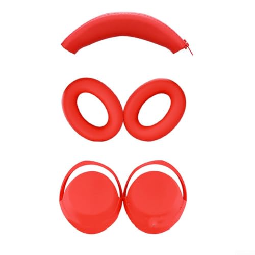 Funda protectora de silicona para auriculares Sony WH1000XM4, protección fiable contra arañazos y polvo (rojo)