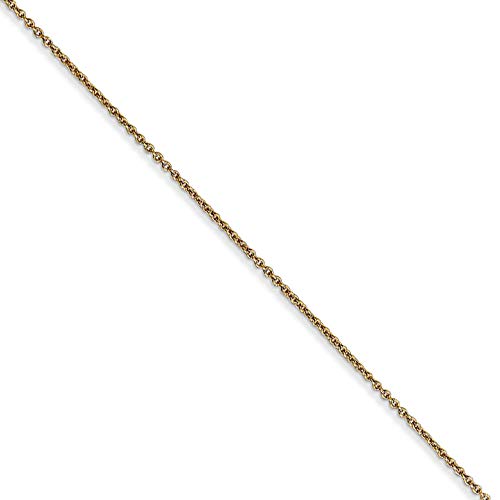 0.75Mm, 14K Yellow Gold, Cable Chain Necklace, 14 Inch #TOP11