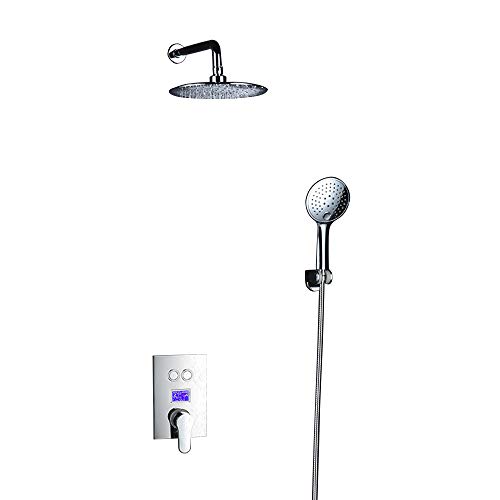 Cabezal de ducha tipo lluvia con botones de control para baños modernos 2