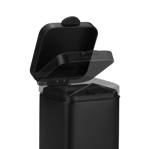 Cubo de basura negro de 6 litros Relaxdays con pedal para baño 7