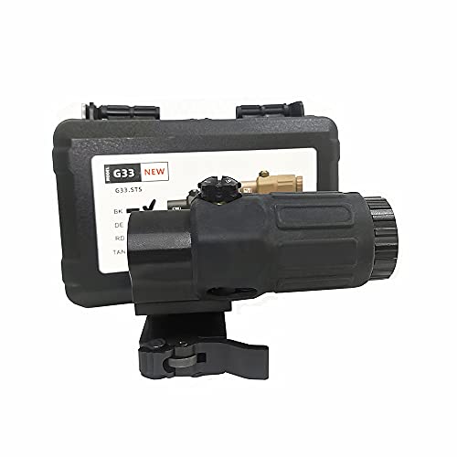 Haoyipu G33 Sight Scope Airsoft 3X Magnifier With Switch to Side Quick Detachable QD Mount For 20mm Weaver Rail Mounts (HYP-ZF-G33-b)