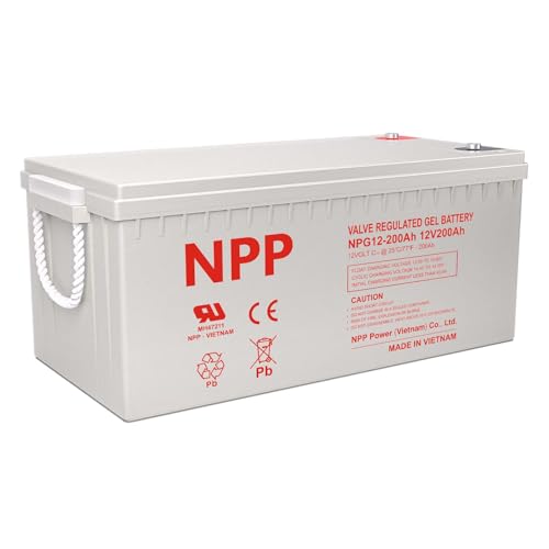 NPP NPG12-200Ah 12V 200Ah 4D Gel Battery, 1200+ Deep Cycle