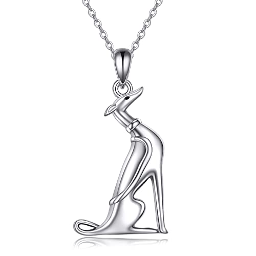 JERWLI Greyhound Necklace 925 Sterling Silver Greyhounds Greyhound Necklace 925 Sterling Silver...