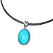 MOJO JEWELRY Magic Color Change Mood Stone in Antique Sterling Silver Finish Classic Oval Pendant Leather Necklace Mood Necklace