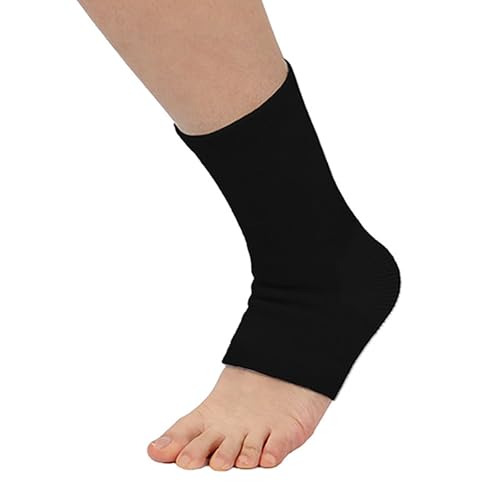 Generisch 2025 Cubierta de pie caliente para hombres y mujeres, articulación deportiva, esguince de tobillo, talón protector de tobillo grueso frío y calcetín superior del brazo, Negro , S
