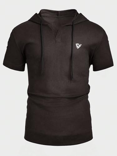 Image of Noble Monk Men's Regular Fit Hoodie T-Shirt for Man |Half Sleeves Tshirt for Men | Casual Wear Stylish T-Shirt for Man | Gym Tshirt for Men