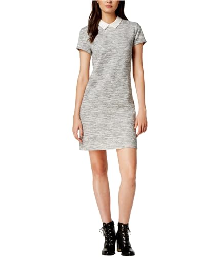 Maison Jules Womens Collared Shift Dress, Grey, Large