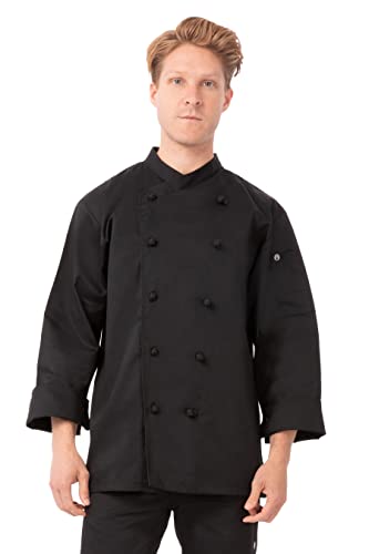 Chef Works Men's Montpellier Chef Coat, Black, Medium