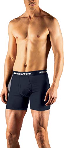 Skechers Men's 5" Boxer Brief No Fly Front with Built in Pouch Support, 3-Pack3