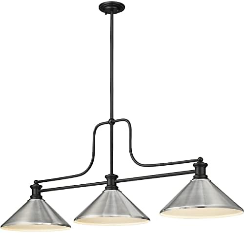 Miniatura 5 de Z - Lite Melange - Billar de 3 luces con pantalla - 21 pulgadas de alto y 14 pulgadas de ancho - Color de sombra de níquel cepillado