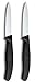 Victorinox Swiss Classic, set 2 coltelli da cucina e per verdura, lama a filo diritto per tagli precisi, 8 cm, acciaio inox, lavabile in lavastoviglie, Nero