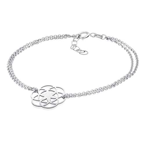 Materia Lebensblume Armband Damen Silber 925 Blume des Lebens 17-19,5cm SA-74-Silber Cover