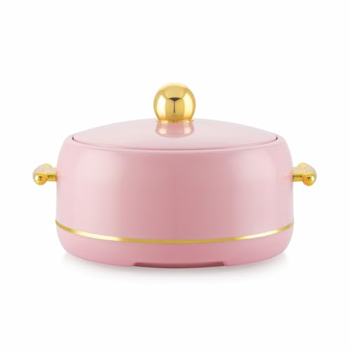 Image of Modware Atlantis Casserole 2000ml Elegant Design Premium Hot Pot, Retains Temperature for Hours, Insulated Inner Steel Casserole for Roti, Hot Box for Home, Chapati Box, Serving Bowl with Lid (Pink)