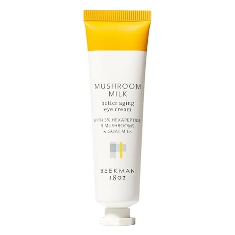 Beekman 1802 Mushroom Goat Milk Eye Cream - Clinically Proven Anti-Aging Eye Treatment for Dark Circles & Fine Lines - With Kojic Acid, Hexapeptide & Mushrooms - Fragrance-Free, Cruelty-Free Cover