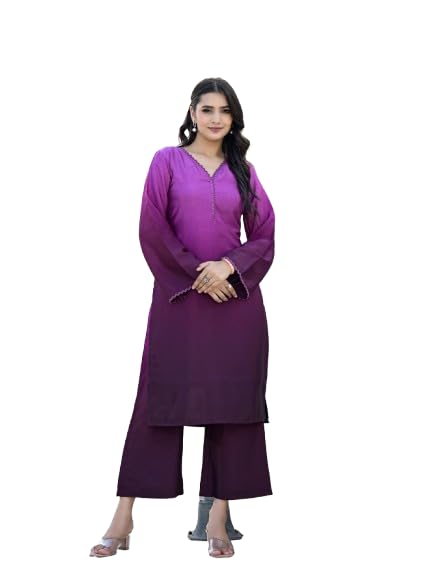 Varanga Women Ombre Magenta A-Line Kurta Set