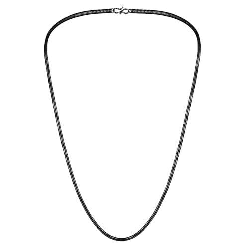 Image of Mahi Exclusive Black Silver Long Chain for Men and Boys (CN1100231B)