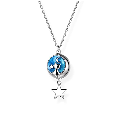 Collier créatif chat bleu en argent pour sublimer votre quotidien