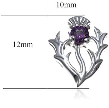 Sterling Silver Amethyst Thistle Earrings
