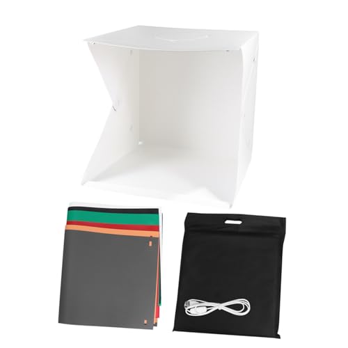 Studio photo pliable 40 cm avec éclairage LED réglable et 6 fonds colorés pour bijoux