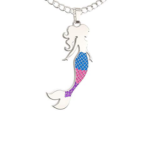 Mermaid Necklace – Cute Mermaid Gift Charm for Women, Girls & Teens – “Mermaid at Heart” Message Card2