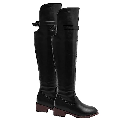 Botas De Montar a Caballo De Tacón Bajo (35-43): Ajustadas/Cómodas/Sueltas, Equipo Ecuestre Para Montar a Caballo Con Obstáculos, Botas De Campo De Competición Deportiva,black-43