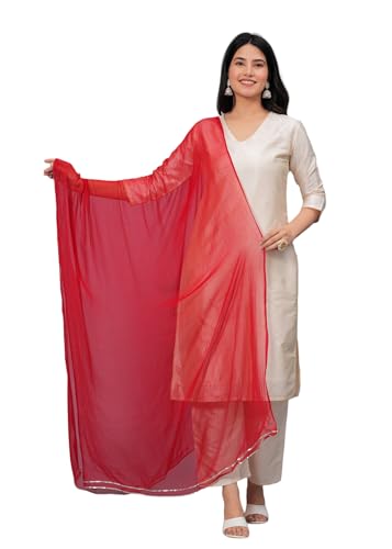 Stylum Women's Solid Nazmeen Dupatta (Duprednaaz_Red)