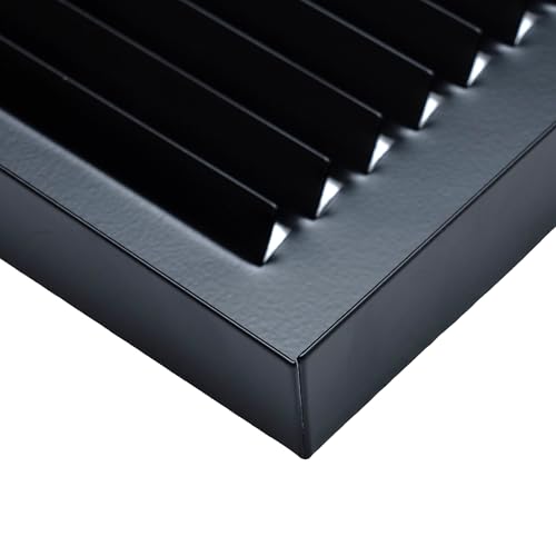 Fits 14x6 Duct Opening | Steel Baseboard Return Air Grille by Handua | Vent Cover Grill | 7/8" Margin Turnback [Depth] to Fit Baseboard | Black | Outer Dimensions: 15.75"W X 7.75 "H by Handua - Used condition - Image 7