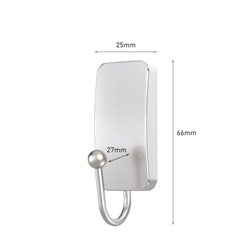 Command Bath Hook, Small, Satin Nickel Metal - Water Resistant - 1 Small Hook and 2 Adhesive Strips - Hang Towels, Robes and other Bathroom Accessories - Ideal to avoid Drilling through Tiles