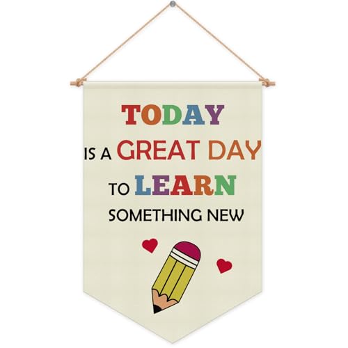 Positive Classroom Hanging Decor for Kids Hanging Pennant Flag Banner Inspirational Affirmations Wall Decor for Classroom Nursery Welcome Classroom School Banner for Kids Christmas Birthday Gifts