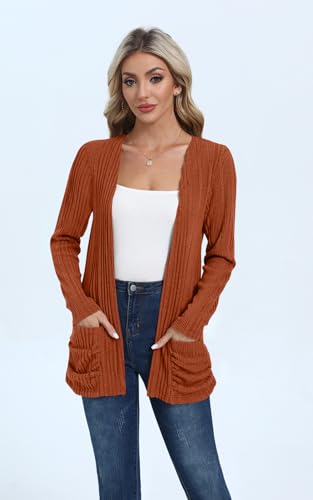Women's Cardigan Lightweight Long Sleeve Open Front Cardigans with Pockets4