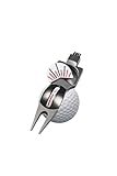 PUR3 Golf Divot Repair Tool and Ball Marker with Putting Aim and Built in Club Cleaning Brush (Metallic Gray) Strong Magnetic Prong | Ball Line Marker | Putting Aid | 4 in 1 Golf Divot Tool