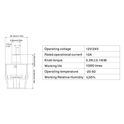 Miniatura 4 de Interruptor giratorio de aire acondicionado de 4 velocidades para control de volumen universal, interruptor de motor de ventilador de automóvil con