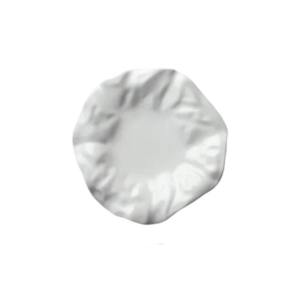 Platos llanos de cerámica con diseño irregular para restaurantes, color blanco, perfecto para presentar comidas